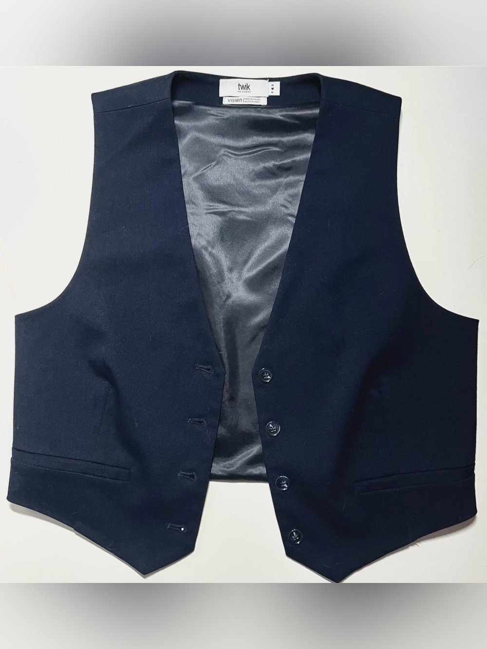 twik Women's Dark Navy Vest with Satin Lining